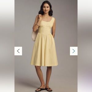 Anthropologie Yellow Striped Sleeveless romper